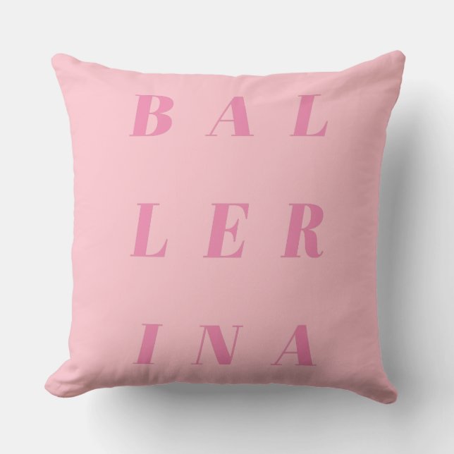 Rosa Ballerina Text Design for Ballet Dancers Kudde (Framsida)