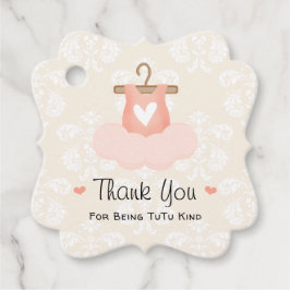 Rosa Ballerina Tutu Baby Shower Tack Gåvor Etiketter