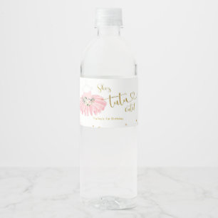 Rosa Ballerina Tutu Baby Shower Vattenflaska Label Vattenflaskor Etikett