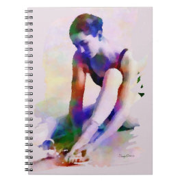 Rosa Ballerina Watercolor Contemporary Art Anteckningsbok