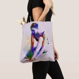 Rosa Ballerina Watercolor Contemporary Art Tygkasse