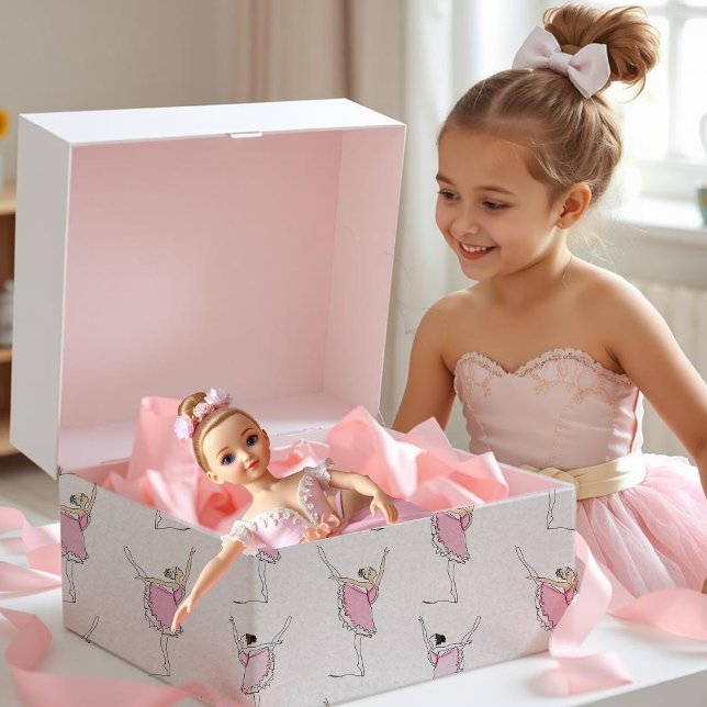 Rosa Ballerina Wrapping Papper Presentpapper (Skapare uppladdad)