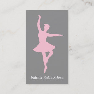Rosa ballerinadansstudioinstruktör Grå Visitkort