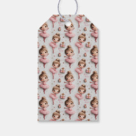 Rosa ballerinadröm med tutuer presentetikett