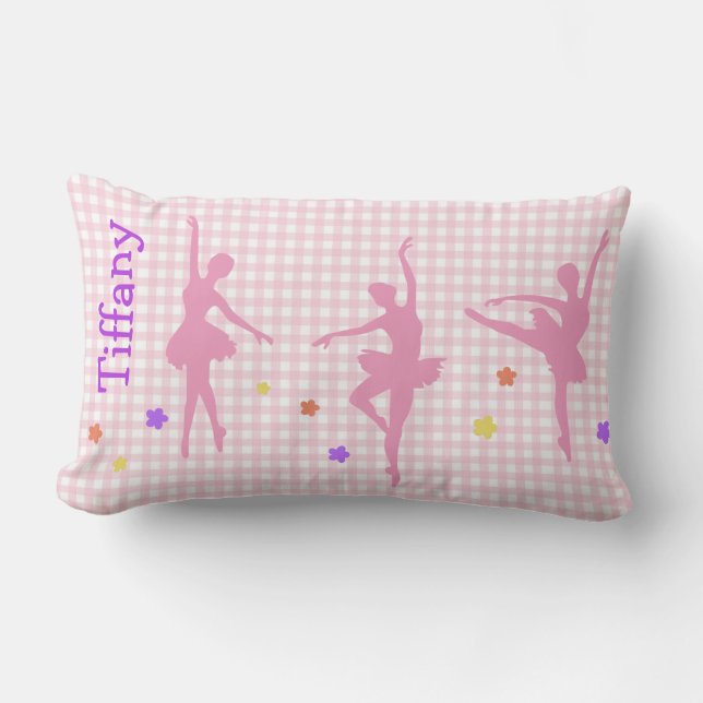Rosa Ballerinas Anpassningsbar accent Pillow Lumbarkudde (Framsida)