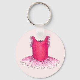 Rosa Ballet Ballerina Costume Tutu Dance Keychain Nyckelring