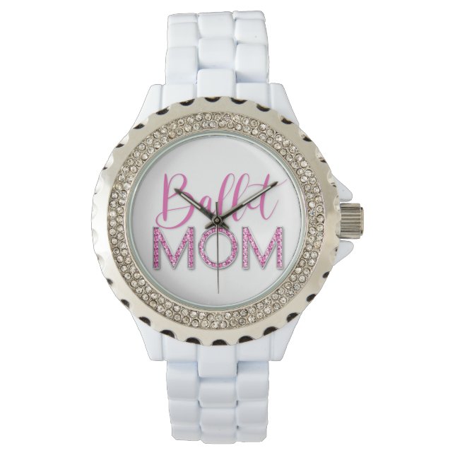 Rosa Ballet Dance Mamma Gnistra Diamond Glam Armbandsur (Framsida)