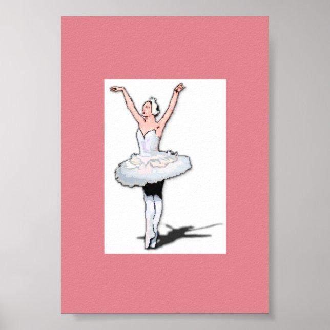 Rosa Ballet Dancer Ballerina Poster (Framsidan)