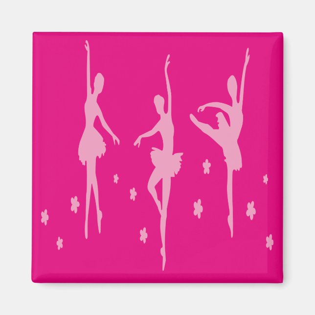 Rosa Ballet Dancers Magnet Dance Gift (Framsidan)