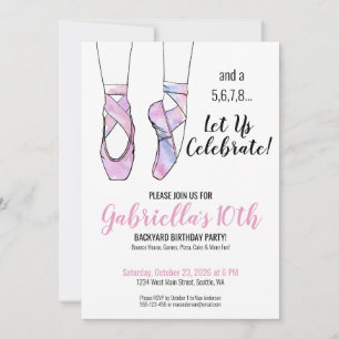 Rosa Ballet Födelsedagsfest Inbjudningar