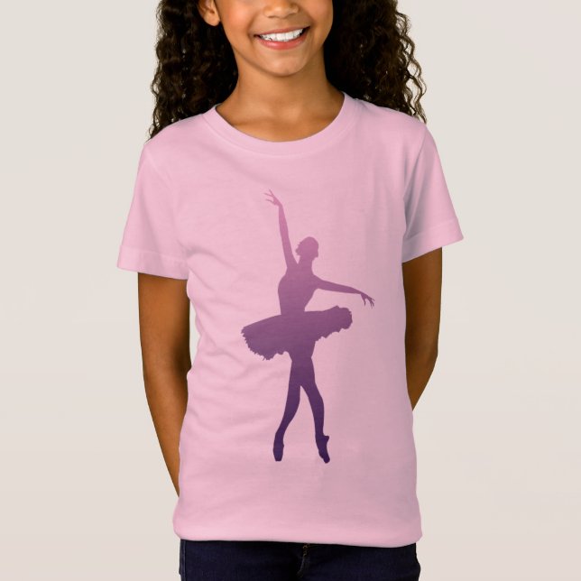 Rosa Ballet Kids Girls tshirt Tee Shirt (Framsida)