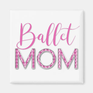 Rosa Ballet Mamma Gnistra Diamond Typography Magnet