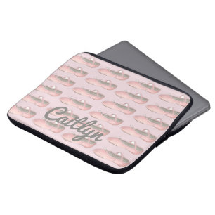 Rosa Ballet Shoe Personlig Dance Teacher Dancer Laptop Fodral