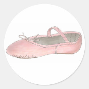 Rosa Ballet Shoe Slipper Ballerina Dance Class Runt Klistermärke