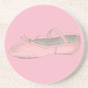 Rosa Ballet Shoe Slipper Ballerina Dance Teacher Underlägg Sandsten