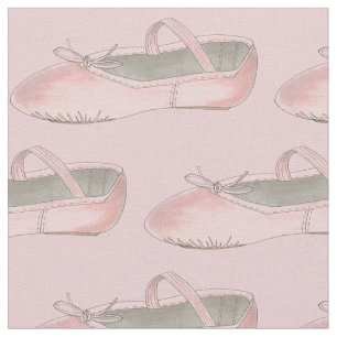 Rosa Ballet Shoe Slipper Dance Skäl Ballerina Tyg