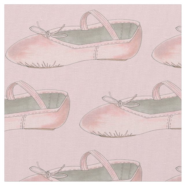 Rosa Ballet Shoe Slipper Dance Skäl Ballerina Tyg (Närbild)