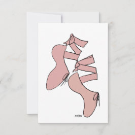Rosa Ballet Shoes Art-inbjudan OSA Kort