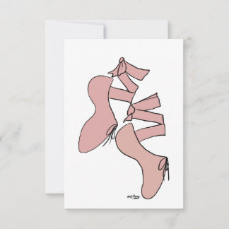 Rosa Ballet Shoes Art-inbjudan OSA Kort