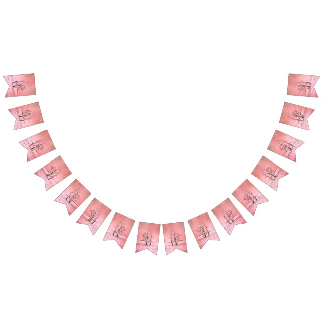 Rosa Ballet Shoes Ballerina Vimplar (Alla)