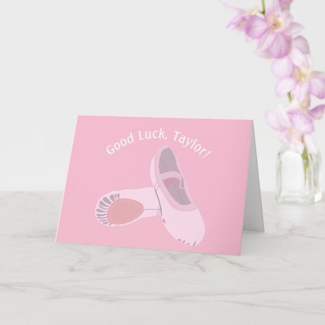 Rosa Ballet Shoes Dance skäl Lycka till Kort (Orkide)
