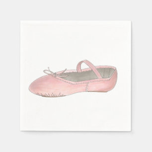 Rosa Ballet Shoes Tofflor Ballerina Dance Class Pappersservett