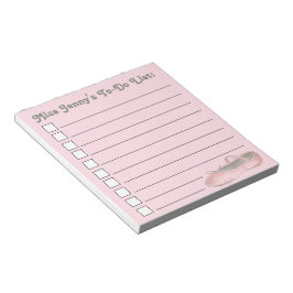 Rosa Ballet Slipper Dance Teacher to Do List Anteckningsblock