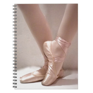 Rosa Ballet Tofflor Anteckningsbok Med Spiral