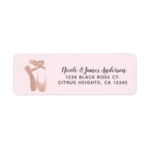 Rosa Ballet Tofflor Ballerina Ro Guld Dance Returadress Etikett