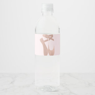 Rosa Ballet Tofflor Ballerina Ro Party Vattenflaskor Etikett