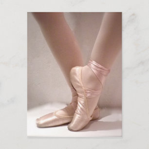 Rosa Ballet Tofflor Vykort