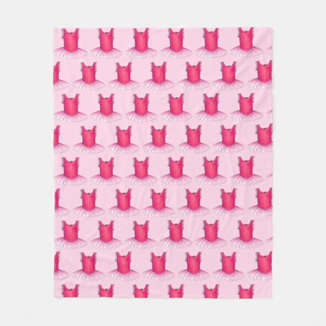 Rosa Ballet Tutu Costume Ballerina Dance Teacher Fleecefilt (Framsidan)