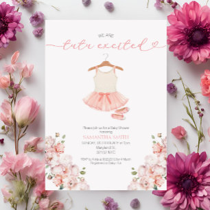 Rosa Ballet Tutu Excted Baby Shower-inbjudan Inbjudningar