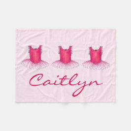 Rosa Ballet Tutu Personlig Ballerina Dancer Fleecefilt