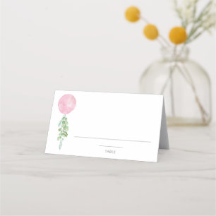 Rosa Ballon Baby Shower Place Card Placeringskort
