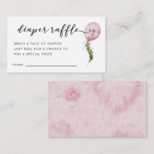 Rosa ballong baby shower blöja lotteri lott