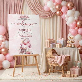 Rosa Ballong Barnvagn Babyflicka Muslimsk Aqiqah