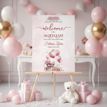 Rosa Ballong Barnvagn Babyflicka Muslimsk Aqiqah