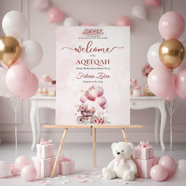 Rosa Ballong Barnvagn Babyflicka Muslimsk Aqiqah