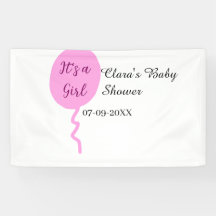 Rosa ballong, det är en flickdusch, lägg till namn