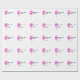 Rosa ballong, det är en flickdusch, lägg till namn presentpapper