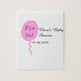 Rosa ballong, det är en flickdusch, lägg till namn pussel