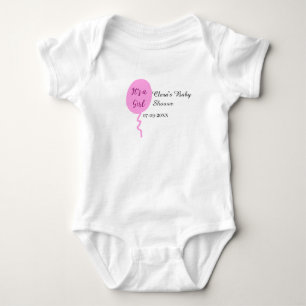 Rosa ballong, det är en flickdusch, lägg till namn t shirt
