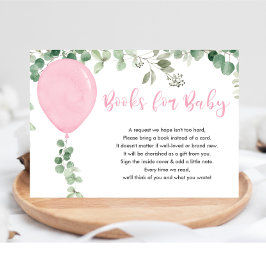 Rosa ballong eucalyptus greenery bokar för baby en tilläggskort