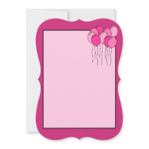 Rosa ballong inbjudan