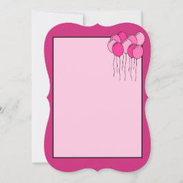 Rosa ballong inbjudan