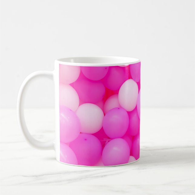 Rosa Ballonger Festive Background Design. Kaffemugg (Vänster)