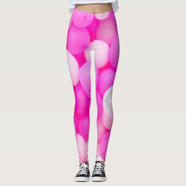 Rosa Ballonger Festive Background Design. Leggings (Framsida)