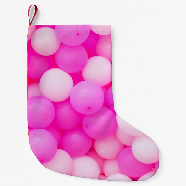 Rosa Ballonger Festive Background Design. Liten Julstrumpa (Framsidan)