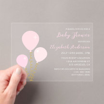 Rosa ballonger flicka baby shower